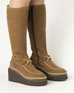 Bota alta en nobuk tierra Tilo 5 Eva