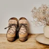 Bota baja borreguito en serraje camel Creta