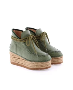 Bota baja en napa kaki Creta