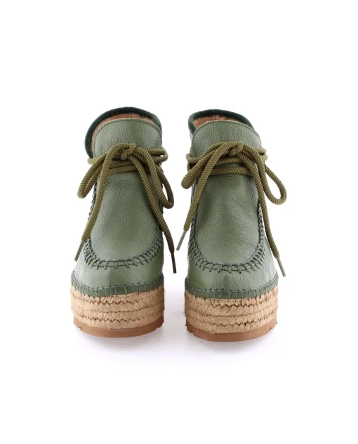 Bota baja en napa kaki Creta