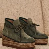 Bota baja en serraje kaki Creta