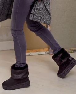 Bota baja en serraje negro Merce Doble