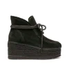 Bota baja en serraje negro Creta