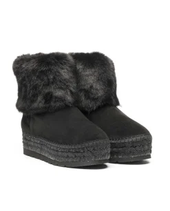 Bota baja en serraje negro Merce Doble