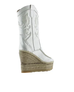Bota Cowboy en napa metal plata Tilo 7