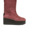 Bota Cowboy en nobuk burdeos Creta