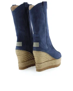 Bota Cowboy en serraje marino Tilo 7