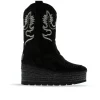 Bota Cowboy en serraje negro Creta