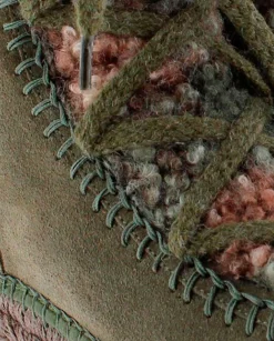 Botin borreguito en serraje kaki Merce Doble