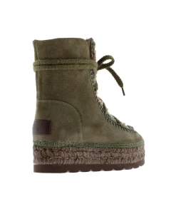 Botin borreguito en serraje kaki Merce Doble