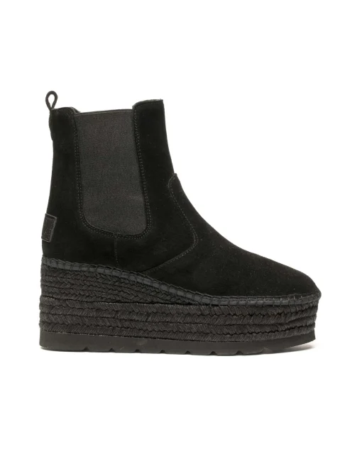Botin Chelsea en serraje negro Creta