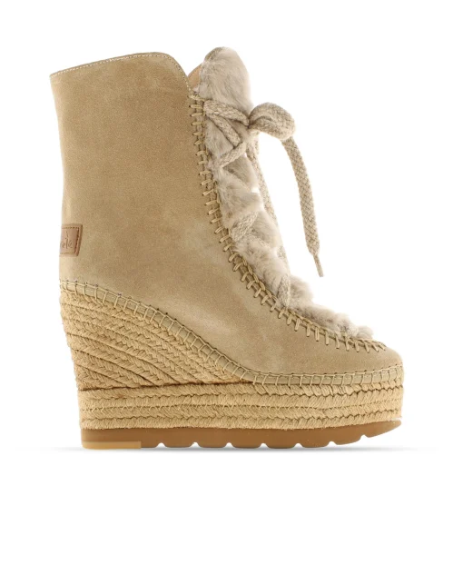 Botin de pelo en serraje arena Tilo 7
