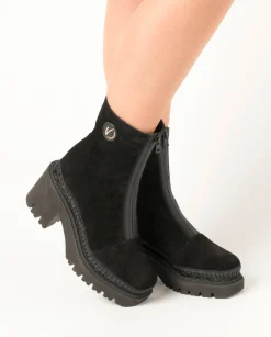 Botin en serraje negro Panteta
