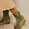 Botin hebilla en serraje kaki Tilo 5