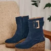 Botin hebilla en serraje marino Tilo 5