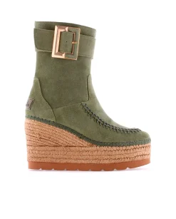 Botin hebilla en serraje kaki Tilo 5