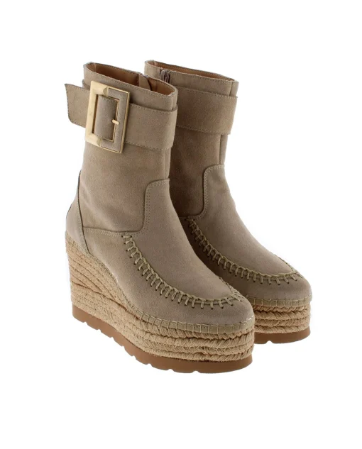 Botin hebilla en serraje arena Tilo 5