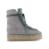 Botin plataforma en serraje gris Merce Doble