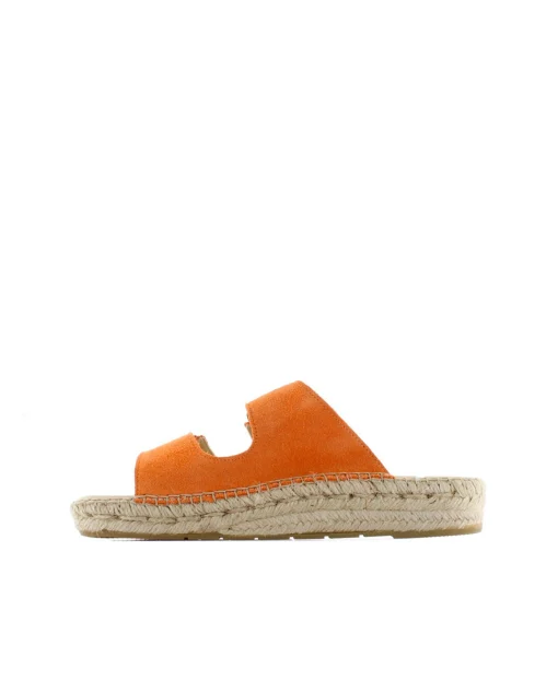 Sandalia bio en serraje naranja Bahía