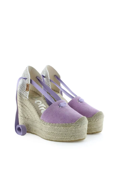 Sandalia lona eco malva Greco