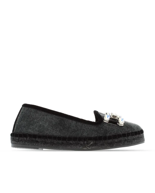 Slipper adorno en terciopelo negro Pitiusa