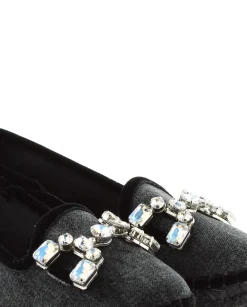Slipper adorno en terciopelo negro Pitiusa