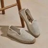 Slipper en rafia trenza crudo Borneo