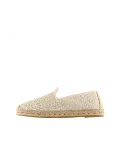 Slipper en rafia trenza crudo Borneo