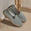 Slipper en rafia trenza verde Borneo