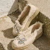 Slippers rafia cristal crudo Merce Doble