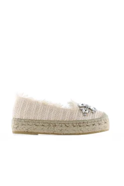 Slippers rafia cristal crudo Merce Doble