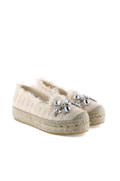 Slippers rafia cristal crudo Merce Doble