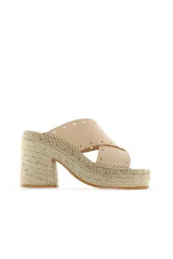 Zueco cruzado vaquetta natural