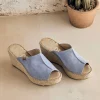 Zueco en serraje jeans Dominica