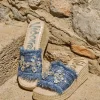 Zueco rafia cristal jeans Vinci
